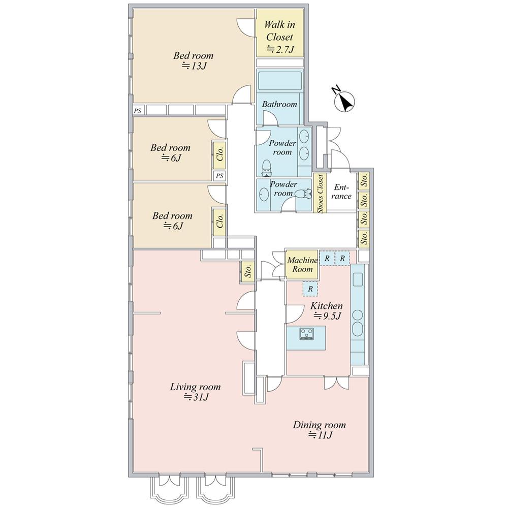 Floor plan. 3LDK, Price 168 million yen, Footprint 191.29 sq m , Balcony area 3.05 sq m
