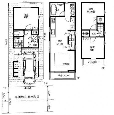 Floor plan. 59,800,000 yen, 3LDK, Land area 50.64 sq m , Building area 82.61 sq m