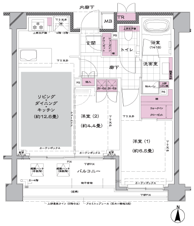 Floor: 2LDK + SIC + WIC, the area occupied: 56.4 sq m, Price: 66,900,000 yen, now on sale