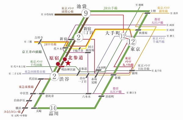 2 minutes direct to the "Sanchome" station ( ※ ) (Isetan Shinjuku)