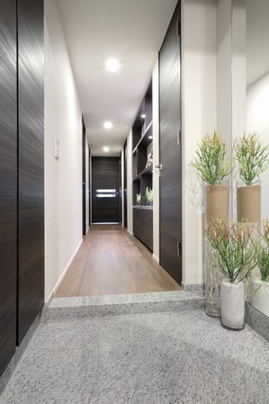 Entrance of granite floors shine