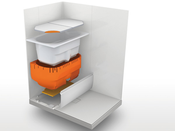 Bathing-wash room.  [Thermos bathtub] By wrapping the bathtub with a heat insulating material, Enhance the warmth, Adopt a thermos tub to eliminate the wasteful Reheating. To enhance the comfort of the bath time, It is economical. (Conceptual diagram)