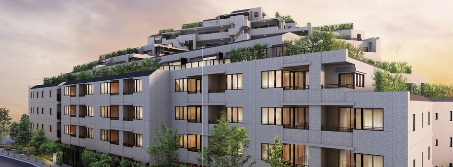  [Exterior CG]  ※ Rendering CG intended that caused draw based on the drawings of both the planning stage, In fact a slightly different. Guttering, Air conditioner outdoor unit, Evacuation hatch, There is equipment, etc. that have not been reproduced TV antenna or the like. Also, Planting there is a case to be changed, And it has not been drawn on the assumption the state at the time of a particular season or your tenants