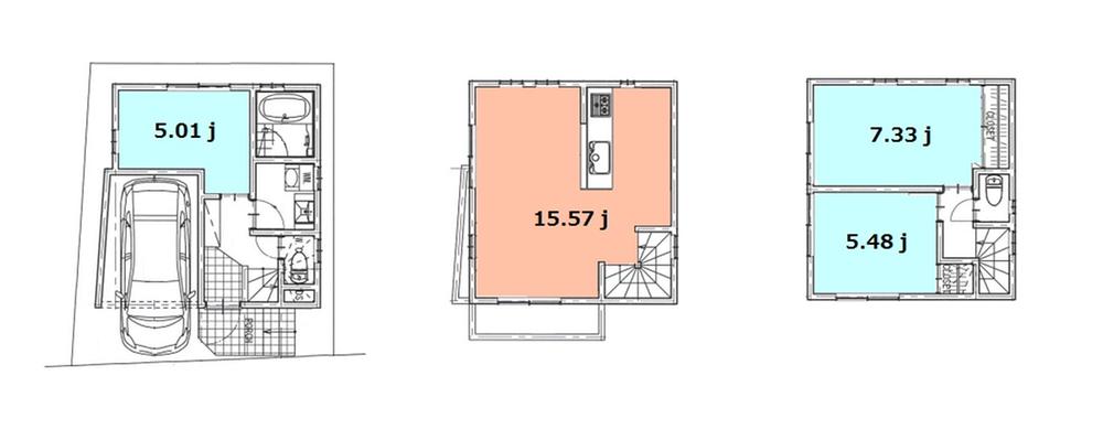 Building plan example (Perth ・ Introspection). Building plan example building price 13.8 million yen Building area 75.51 sq m