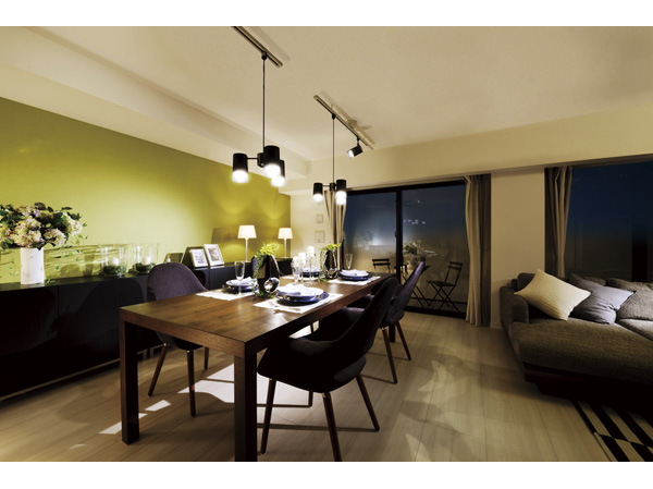 Living.  [Living-dining] In anyone living dining spend without interference also, Comfortable to leave the body that does not exist only in this space, Those who want to spend a contented time. Unplug the power of the shoulder, To relax all the way into the heart. As a space that is also healed while stimulating the adult sensibility, It produces casually quality that does not depend on the bandwagon.