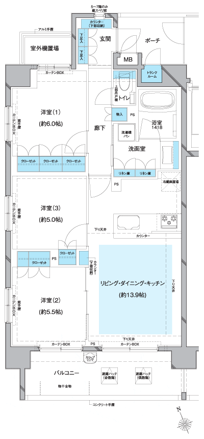 Floor: 3LDK + TR, the area occupied: 70.5 sq m, Price: 58,573,294 yen, now on sale