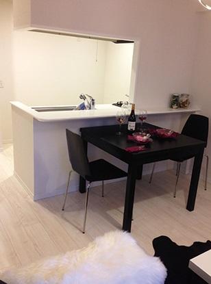 Kitchen. Model room of dining