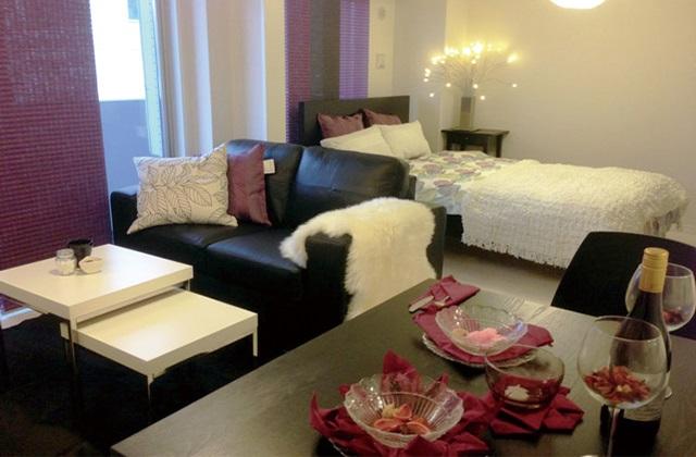 Living. Model room overlooking the bedroom from the LD.