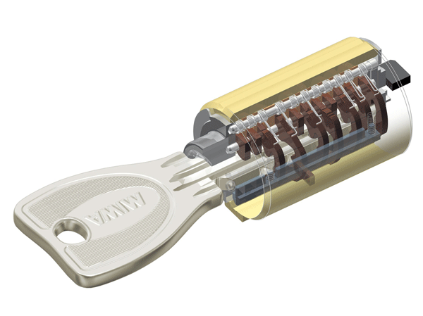 Security.  [Progressive cylinder key] Adopted in the front door "progressive cylinder key". The key difference between the number of theoretical 100 billion ways. Picking and replication is not only difficult, Is the key with an emphasis on the safety of the strong life also to drill attack. (Conceptual diagram)