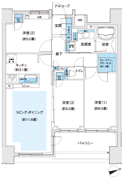 Floor: 3LDK + WIC, the occupied area: 70.91 sq m, Price: 50,780,000 yen, now on sale