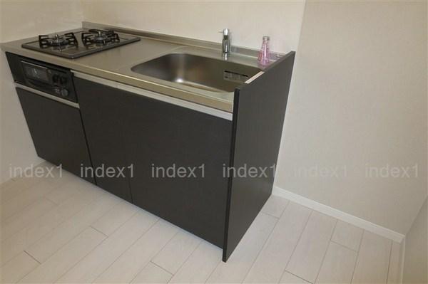 Kitchen. Kitchen and refrigerator storage space