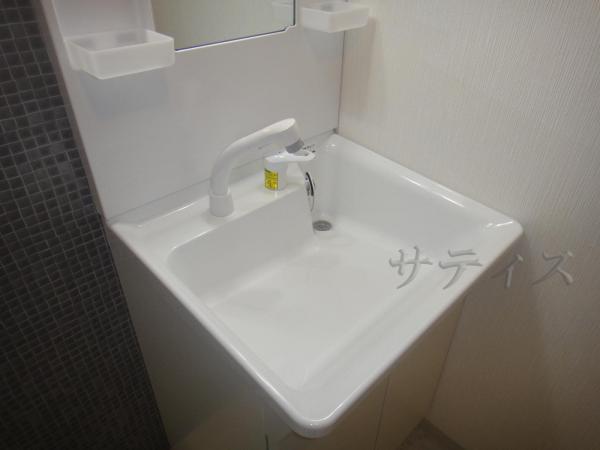 Wash basin, toilet. Bathroom vanity
