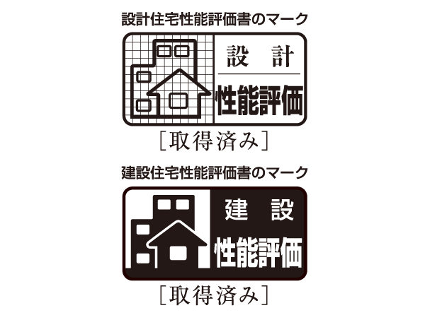Building structure.  [Housing Performance Evaluation] By Minister of Land, Infrastructure and Transport registration of third party, "Designing housing performance evaluation" are drawings and the like at the stage of design books, "Construction housing performance evaluation" is evaluated by the inspection at the time of completion and number of times of inspection of under construction construction, It is what you view. (All houses) ※ For more information see "Housing term large Dictionary"
