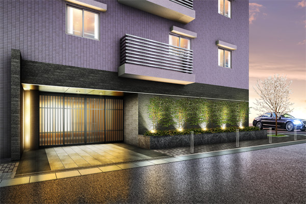 Buildings and facilities. Entrance Rendering