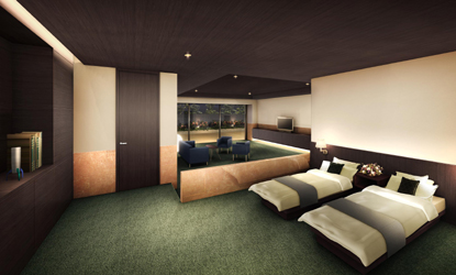 Shared facilities.  [To produce a time that was contented, Guest room of attention] Comfortable guest room that you're willing to stay with peace of mind to customers Western-style type ・ Japanese-style room type and we are two available. Those are both designed by interior designer Shigeru Uchida. It provides a time that contented to our valued customers.  ※ It is a paid. (Rendering)