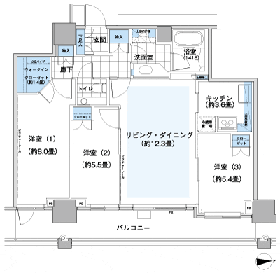 Floor: 3LDK + WIC (walk-in closet), the occupied area: 76.91 sq m, Price: 74,880,000 yen, now on sale