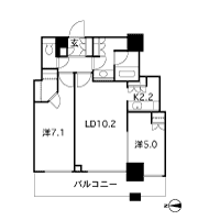 Floor: 2LDK + WIC (walk-in closet), the occupied area: 56.76 sq m, Price: 48,980,000 yen, now on sale
