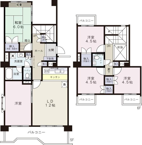 Floor plan. 5LDK, Price 37,800,000 yen, The area occupied 102.7 sq m