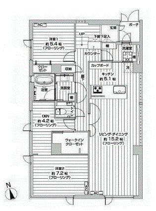 Floor plan. 2LDK+S, Price 59,800,000 yen, Occupied area 87.75 sq m