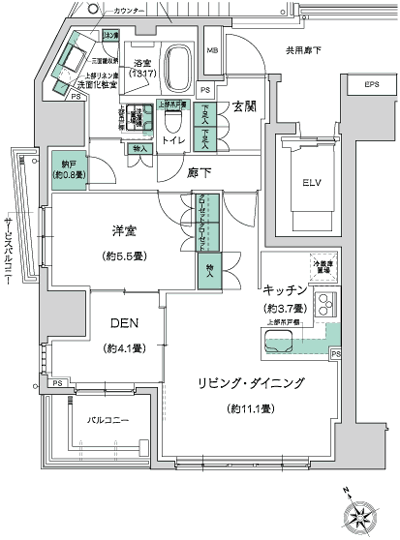 Floor: 1LDK + DEN + N, the occupied area: 62.15 sq m, Price: TBD