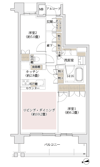 Floor: 2LDK, occupied area: 58.02 sq m, Price: TBD