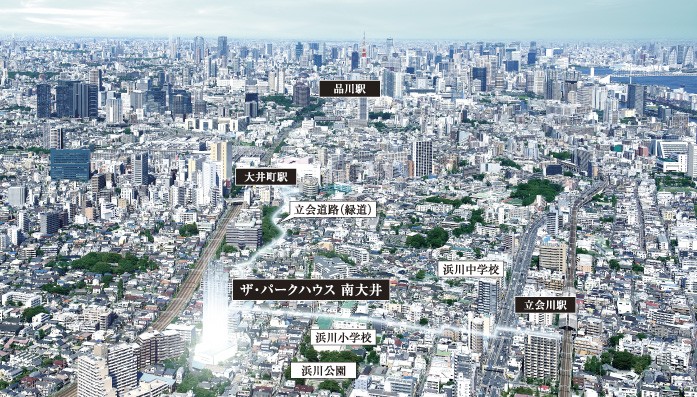 Local peripheral Aerial ※ Local peripheral aerial photographs of the web is one which has been subjected to CG processing in was taken in September 2013, In fact a slightly different. The light representing the position of the local also, It is not intended to represent the scale and size of the building.