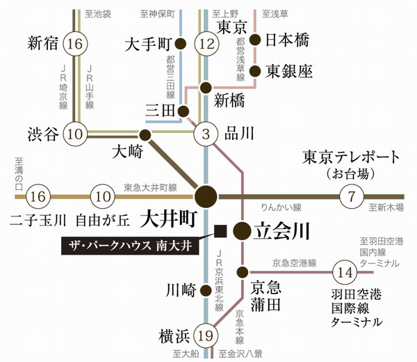 Access Figure: Listings display fractional standard time required at the time of mid-day normal ( ※ In 2), It depends on the time of day. Also, transfer ・ Waiting time is not included