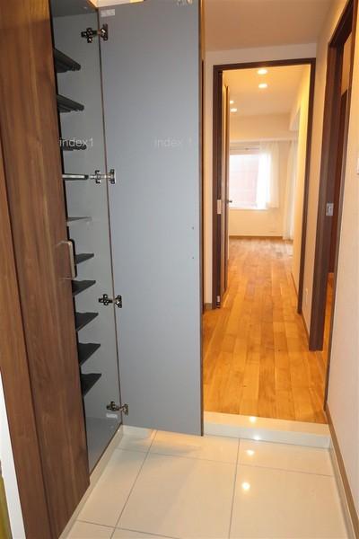 Entrance. Convenient spacious entrance housed in the organizing of shoes
