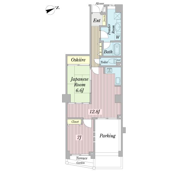 Floor plan. 2LDK, Price 37 million yen, Occupied area 60.28 sq m Floor
