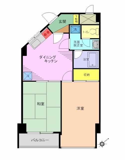 Floor plan. 2DK, Price 21,800,000 yen, Footprint 42.7 sq m , Balcony area 2.95 sq m