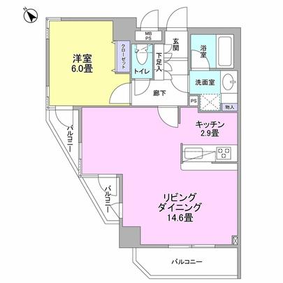Floor plan. There is also floor plan of the reference plan of the floor plan 2LDK.