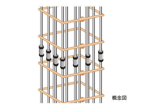 Building structure.  [Mechanical coupling for stable performance] The main pillars of the main reinforcement, Less susceptible to the influence of the weather at the time of construction, It has adopted a mechanical joint that exhibit stable performance.