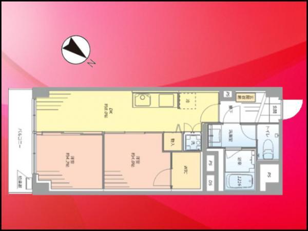 Floor plan. 2DK, Price 26,980,000 yen, Footprint 43 sq m , Balcony area 4.3 sq m Ōimachi Station Walk about 5 minutes