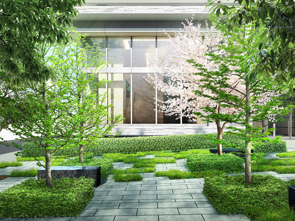 Shared facilities.  [Greeted, Appearance to relax] Full of green, Birds of voice and flowers, As the rooftops of Fudomae the warmth us wrapped people, The mansion also palm healing people, I want to be a presence to give peace. From such feelings, Even in this house located in the immediate vicinity of the city center, Transition of green of breath and four seasons, Or like the smell is felt, I asked the tenderness of the landscape. (Garden Square Rendering)