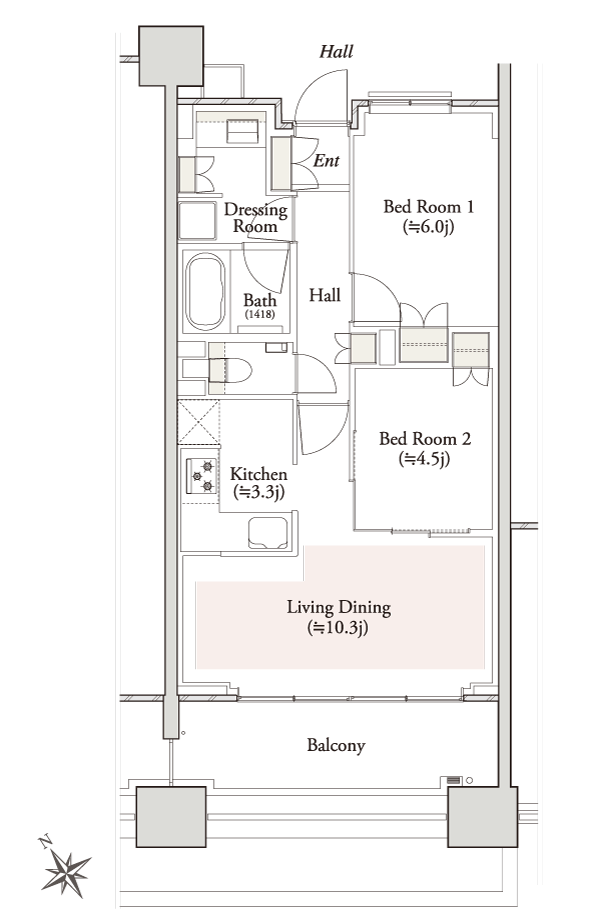 Floor: 2LDK, occupied area: 55.62 sq m, Price: TBD
