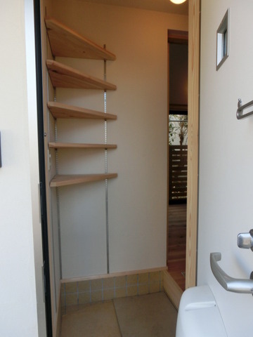 Entrance. From entrance. There is a built-in shelf.