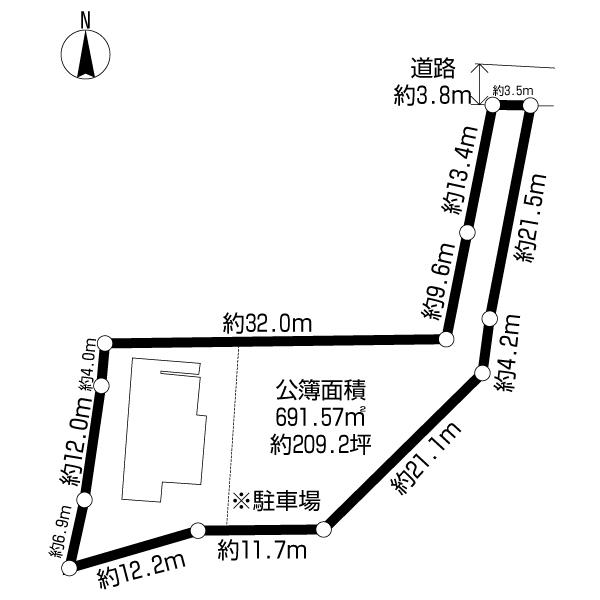 Compartment figure. Land price 150 million yen, Land area 653.97 sq m