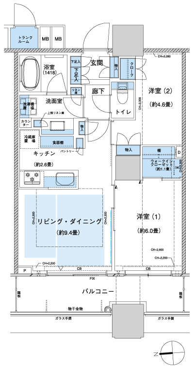 Floor: 2LD ・ K + WIC, the occupied area: 55.06 sq m, Price: TBD