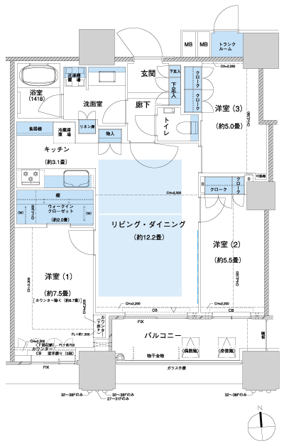 Floor: 3LD ・ K + WIC, the occupied area: 76.86 sq m, Price: TBD