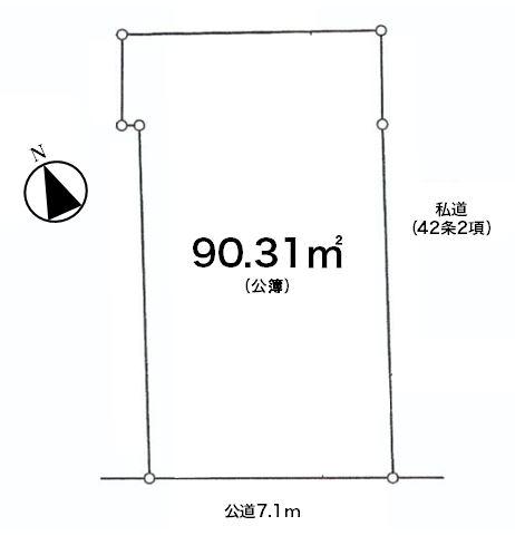 Compartment figure. Land price 50 million yen, Land area 90.31 sq m