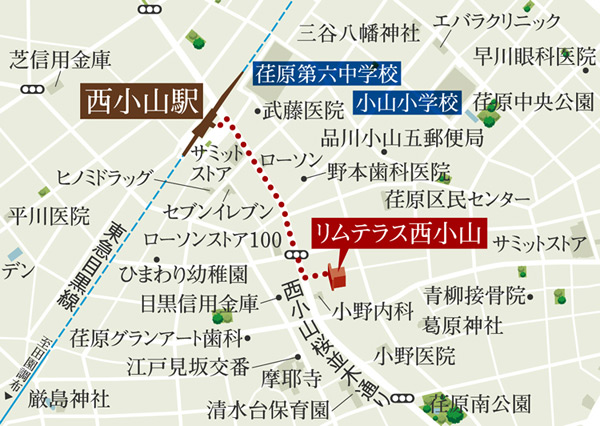 Surrounding environment. Though it is just a 5-minute walk from the train station, This tranquility is unbelievably city center. Shopping street that extends from the station square is also emotionally rich. In parallel with the mall row of cherry trees will bloom a beautiful flower in the spring, Summer and makes the cool shade of a tree. (Local guide map)