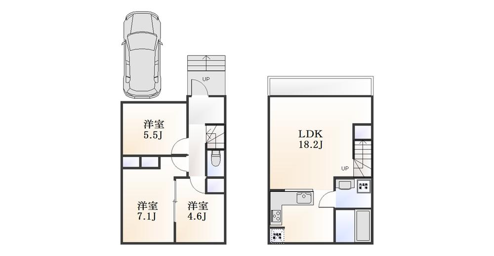 Building plan example (floor plan). Building plan example  Building price 13,860,000 yen, Building area 76.72 sq m