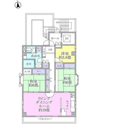 Floor plan. Floor type: 3LD ・ K type