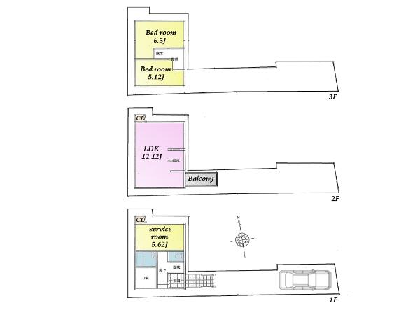 Building plan example (floor plan). Building plan example (B Building) 3LDK, Land price 31.5 million yen, Land area 60.76 sq m , Building price 14.3 million yen, Building area 70 sq m