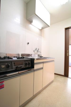 Kitchen. It is convenient for cooking in 2 lot gas stoves.