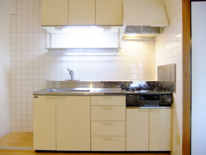 Kitchen. 2 mouth is with a gas stove.