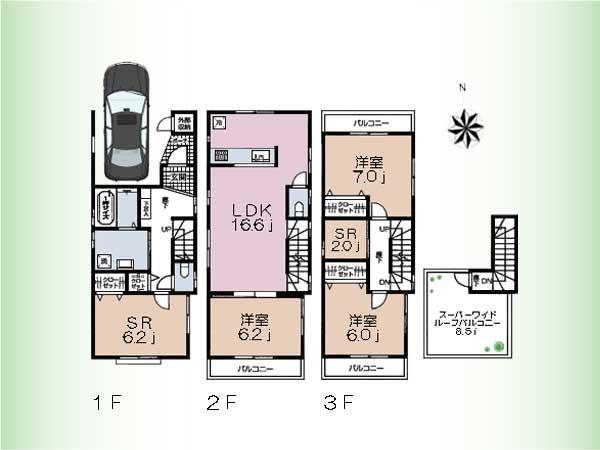 Floor plan. 65,800,000 yen, 4LDK, Land area 77.1 sq m , Building area 119.05 sq m floor plan