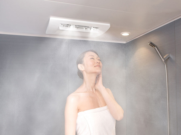 Bathing-wash room.  [Mist sauna] Particles of less than 1 micron to deodorize the life odor such as tobacco and "micro-mist", To achieve a low-temperature and high-humidity space "micro mist soft", Can be sweating hard "Splash mist", You can choose four types of mist sauna convenient to cool down in the summer of bathing "water mist". (Same specifications)