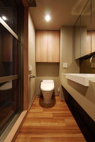 Washroom. Stylish Powder space