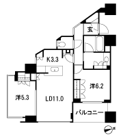 Floor: 2LD ・ K + SIC (shoes closet), the occupied area: 62.99 sq m, Price: 61,977,000 yen, now on sale